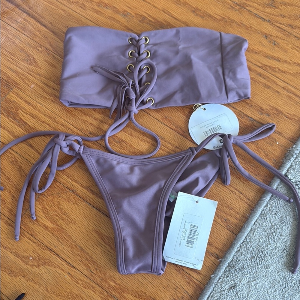 Montce Lavender Lace-Up Bikini